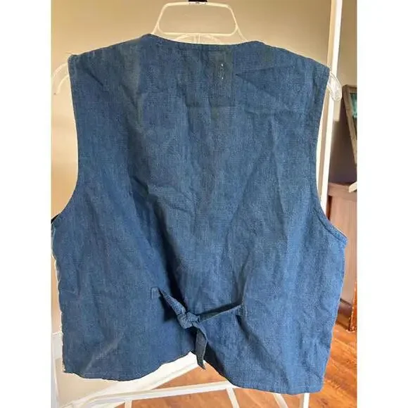 No Boundaries Embroidered Denim and Woven Vest Size L - Picture 2 of 4